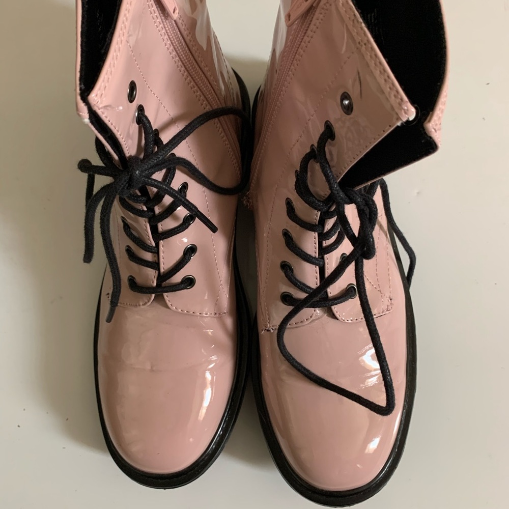 VERA WANG - Baby Pink Combat Boots